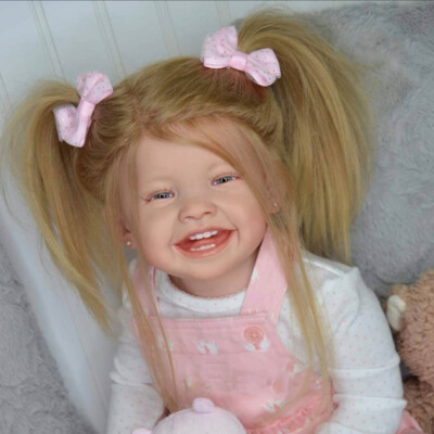 28inch Smile Reborn Baby Doll Toddler Girl Rooted Hair with Cloth Body Gift Toys