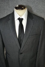 Theory Blazer Jacket Mens 42 Black Gray Striped Pure Wool Sport Coat 2 Button