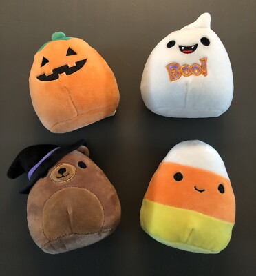 2021 Squishmallows Mystery Capsule Set- Pumpkin, Ghost, Witch Bear, Candy Corn