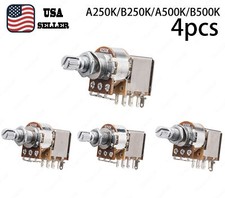 4 Pcs Push / Pull Guitar Potentiometer A/B/250/500K Linear Pot with Long Shaft
