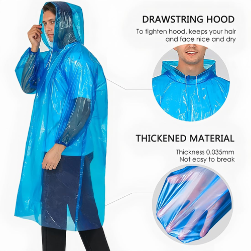 Regenponcho Kinder Wasserdicht, Hooded Regencape,Kinder Regenmantel,Kinder Regen - Bild 4 von 6