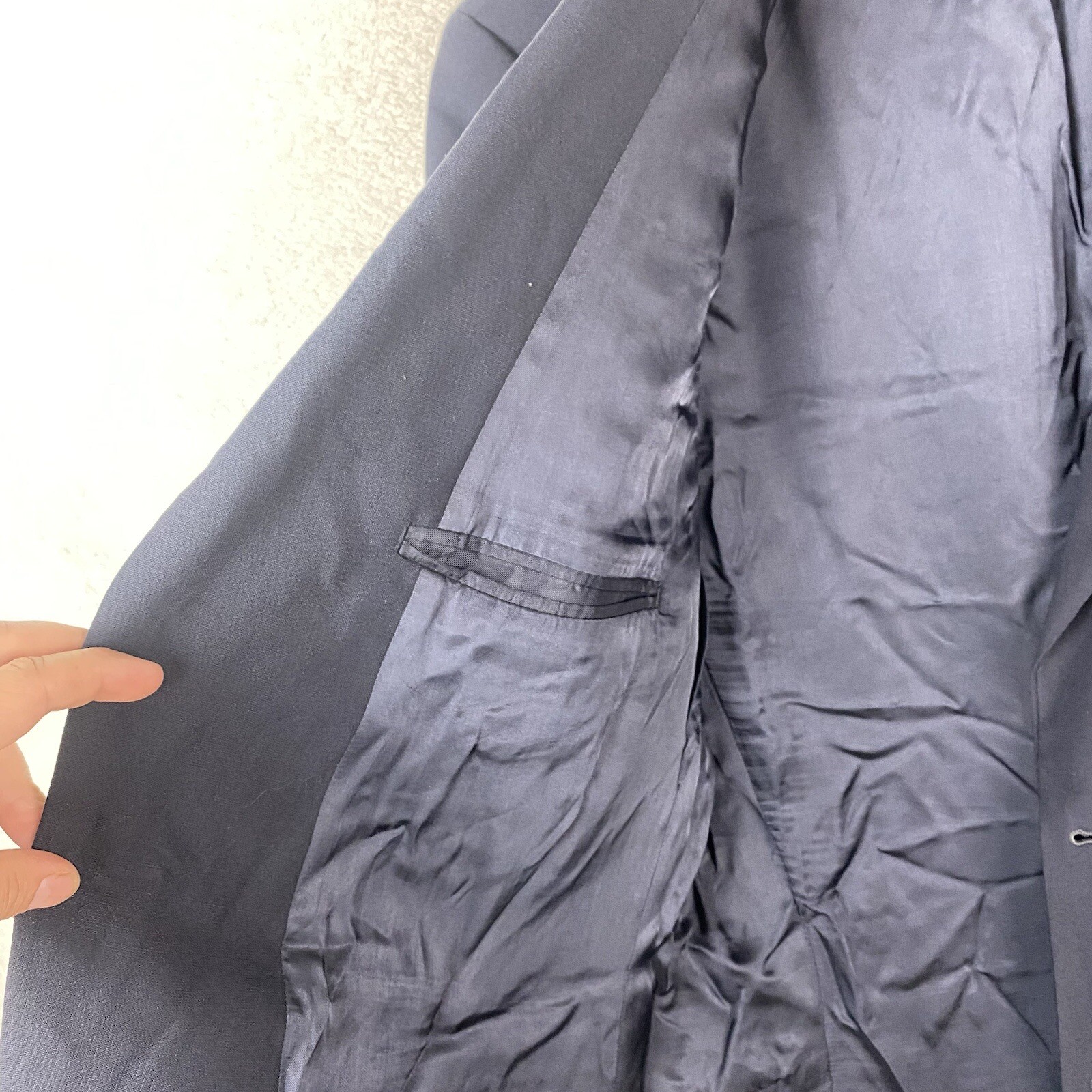 Brooks Brothers 346 Stretch Mens Two Button Blazer Jacket Navy Blue Size 44L thumbnail 10