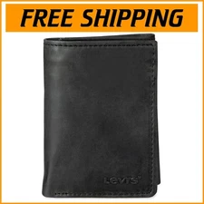 Functional Men's Trifold Wallet in Black - RFID-Lined for Ultimate Protection