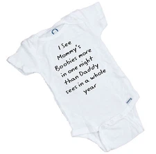 I See Mommy's Boobies More Than... Great Shower Gift. Funny Baby Body Suit