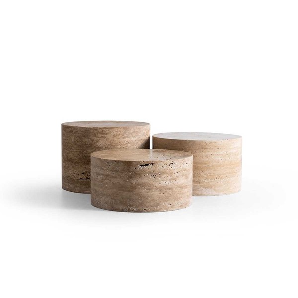 Stilvoller Beiger Tisch-Set Designer Couchtische 3X Kaffeetische-image
