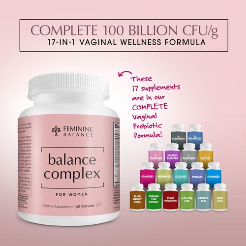 Balance Complex 17-in-1 Vaginal Health 100 Billion Probiotics for Women pH Ba... - Picture 5 of 8