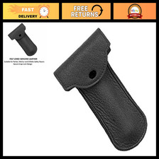 Premium Leather Travel Case for Double Edge Safety Razors - Snap-Lock Design, Fi