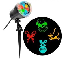 Gemmy LED Light Show Dr. Seuss The Grinch Whirl A Motion Projection Christmas