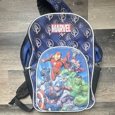 Marvel Avengers Kids Small Backpack Blue/Black Polyester Zip Graphic Print