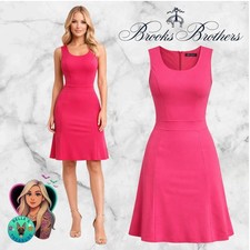 Brooks Brothers Women's 6 Pink Sleeveless Fit Flare Compression Slimming Winery