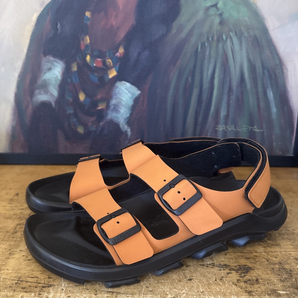 Birkenstock Mogami Terra Sandals Mens 43 US 10 Burnt Orange Slingback