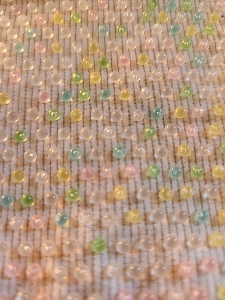 Винтажный бисером вечер Дамская сумка сумочка двусторонний конфеты и Irredencent точек 1960-х  - Изображение 3 из 4