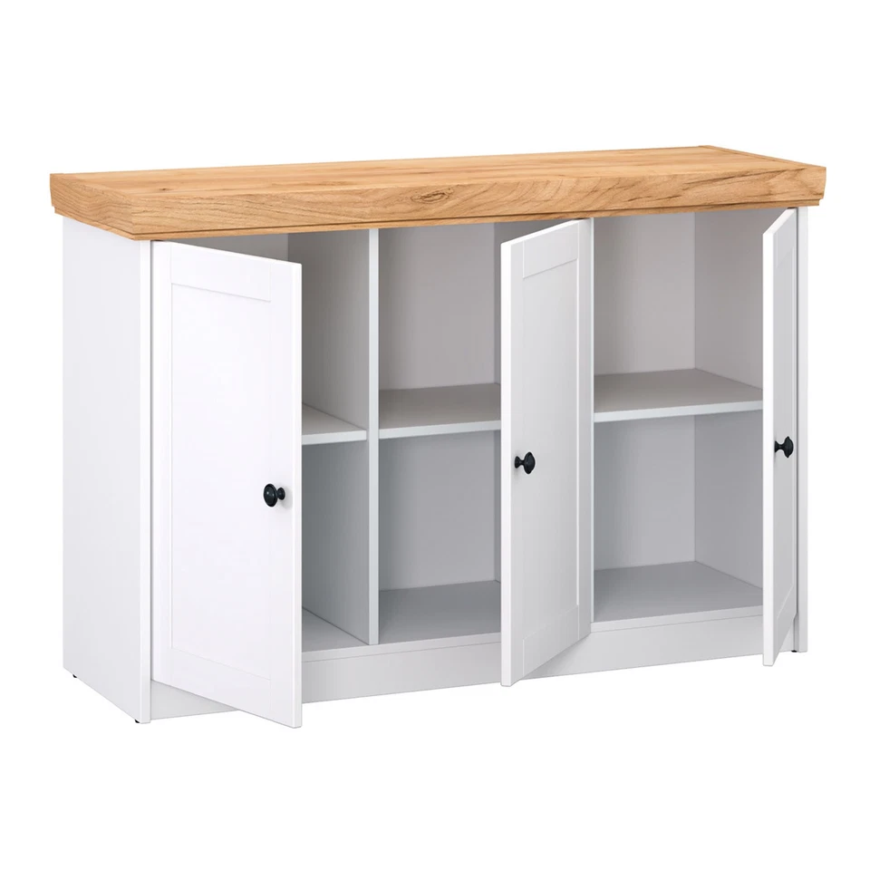 Sideboard Buffet Bois Enfilade Commode Meuble de Rangement Armoire Homestyle4u - Photo 3/4