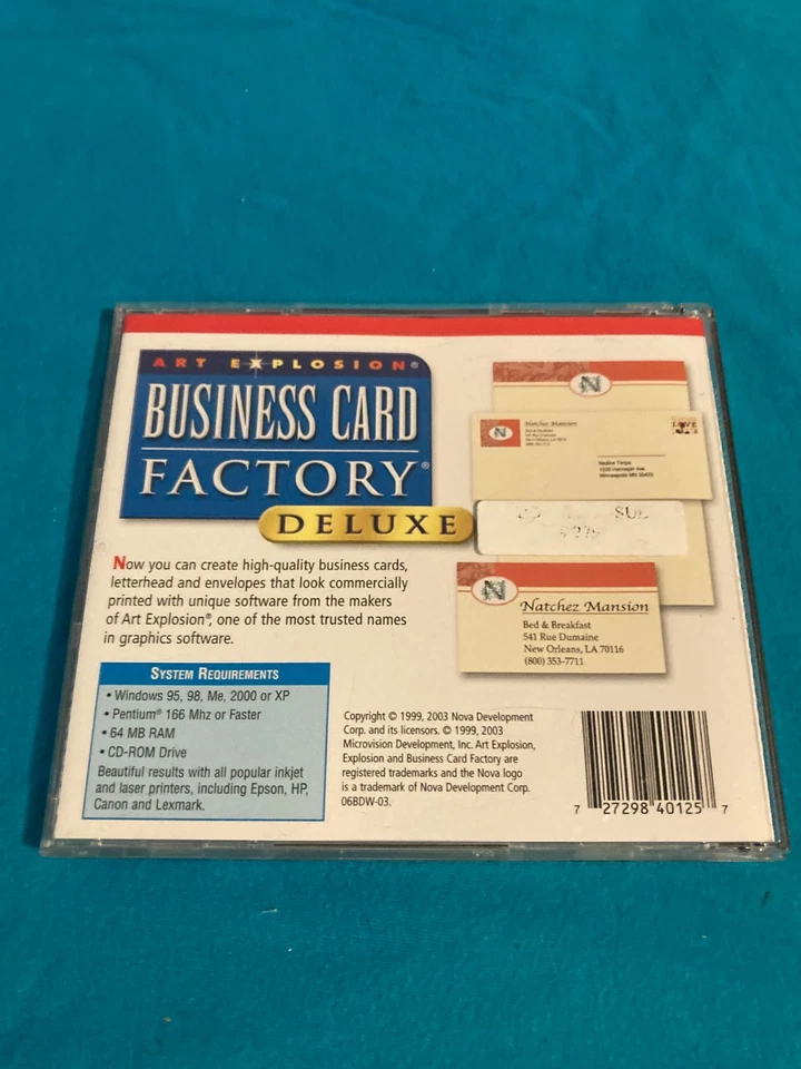 Business Card Factory Deluxe - Art Explosion (PC, 1999, 2003, 2-Disc Set) - Image 2 of 4