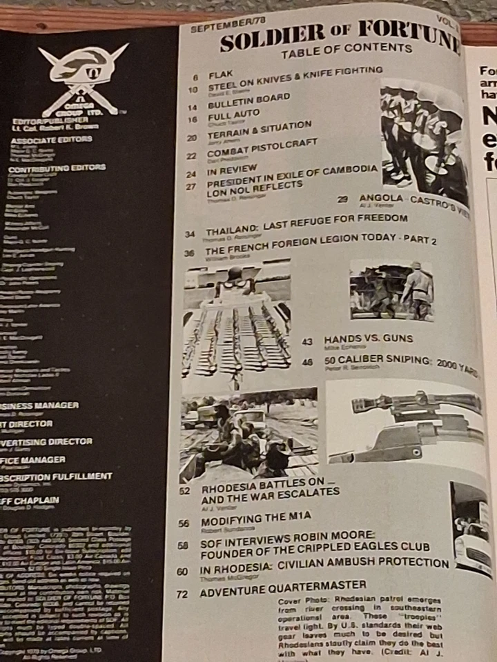SOLDIER OF FORTUNE Magazine September 78 The Journal of Professional Adventurers - Image 2 of 4