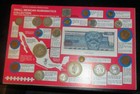 JB RFM 82183 Mexican Coinage 20th Century Coins & Currency Set Glued to Display