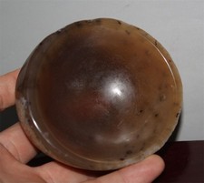 188g  Pretty Chinese handmade carved Agate Bowls Pen washing Ashtray 23945