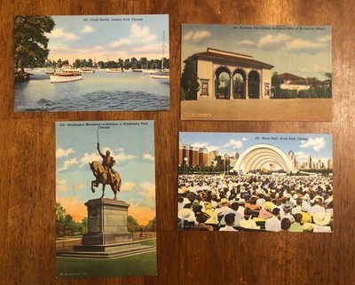 4 PCs-Washington, Grant, Jackson & Zoological Parks Chicago, IL. (WP18)