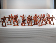 MPC PIRATE SOLDIERS FIGHTERS TAN BROWN FIGURINES VINTAGE 1950s 17PCS MIXED TOYS