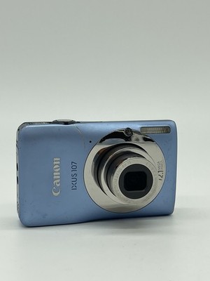 Canon IXUS 107 12.1MP Digital Camera Blue Geprüft Retro Vintage