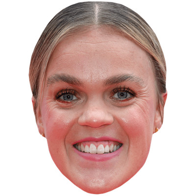 Ellie Simmonds (Hair Up) Celebrity Mask, Flat Card Face, Fancy Dress Mask