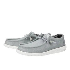 Hey Dude MEN'S Wally Stretch Canvas LIGHT GREY 40700-007 NEW IN THE BOX