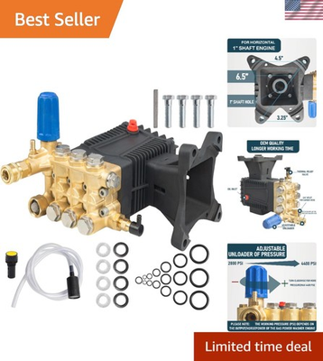 #ad Pressure Washer Pump 4400PSI 4GPM 1quot; Shaft Horizontal Triplex Plunger Power ... $303.99