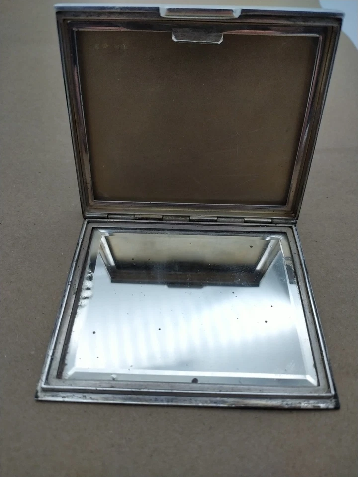 Ancien poudrier en argent .Art déco .1900 . - Photo 3/4