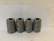 4 PACK of 6000 Yard each Spools Silver Sewing Thread All Purpose 100 Polyester