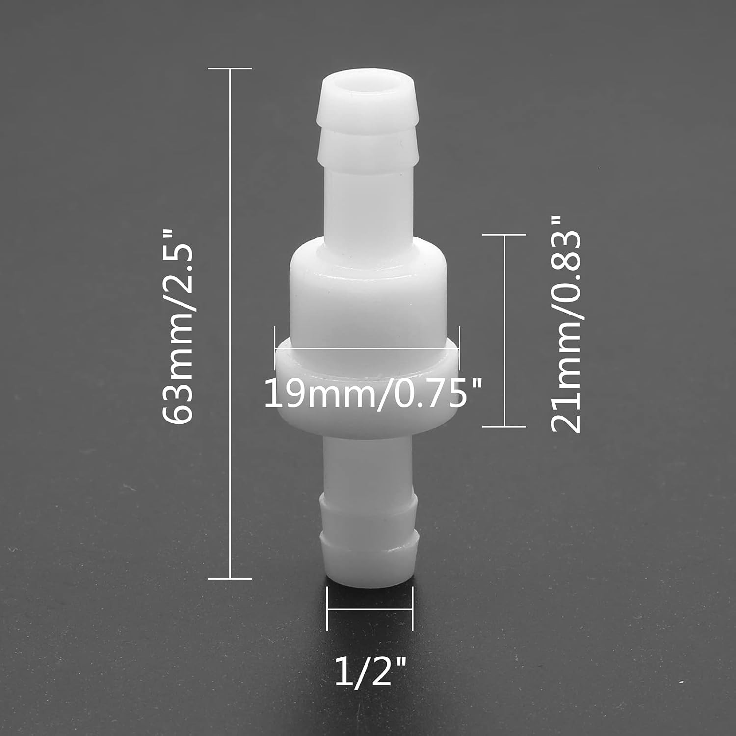 Check Valve 1/2" Plastic Barb Hose One Way Inline Check Valve Non Return Ozone R