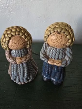 Ceramic Mop Doll Figurines, hand painted ceramic figurines, Rag Doll Figurines