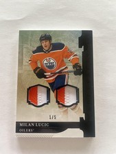 2019-20 Upper Deck Artifacts #95 Milan Lucic #/5 Materials Black Patch