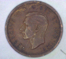 1937 Canada One Cent Penny Coin Low Mintage Vintage King George VI KG Maple Twig