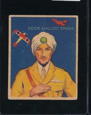 1934 National Chicle Sky Birds Sidor Malloc Singh #67 - Pilot - Vg+ - S4940