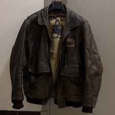 Old flight jacket Chevignon Veste bomber cuir marron Homme 2XL vintage