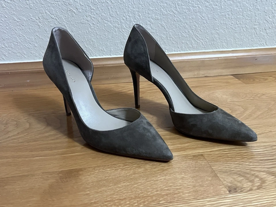 Zapatos de salón ANN TAYLOR Felipa Dorsay talla 8,5 M marrón tacón de aguja gamuza clásica para mujer Foto 2 de 4