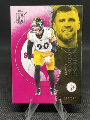 2025 Topps Signature Class 96 T.J. Watt Magenta /250 Pittsburgh Steelers