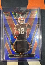 2025 Panini Select - Rookie Swatches Shedeur Sanders #RSW-SSS Blue Prizm MEM, RC