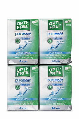 4X Alcon Opti Free Pure Moist Disinfecting Cleaning Solution Lens Case, 2 Oz Ea.