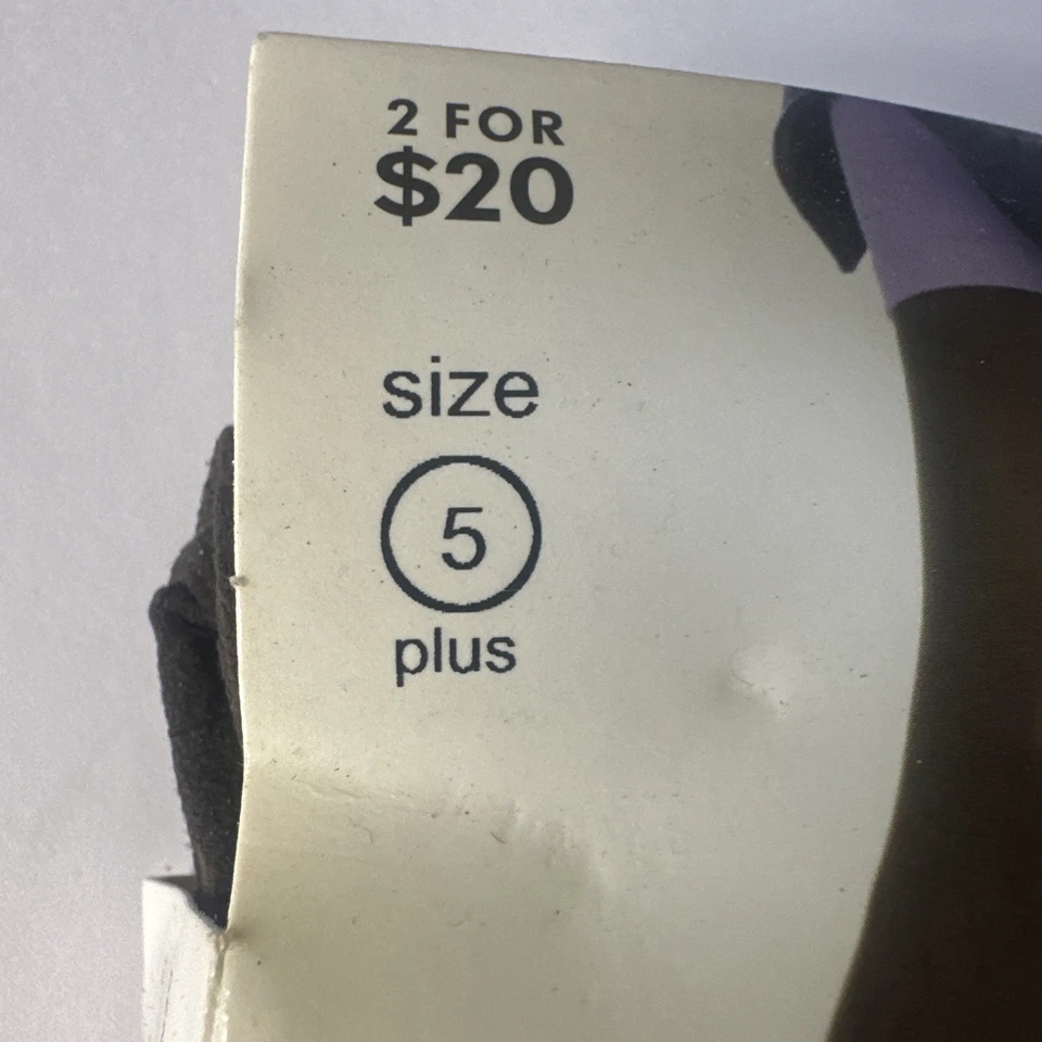 Hue Brown Opaque Tights Non Control Top Plus Size 5 Espresso/Brown New Old Stock - Image 3 of 4