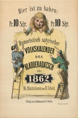 Humoristic Volkskalender Des Kladderadatsch (1862) Vintage Art Poster - 16x24 