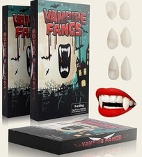 Halloween Costume Accessory Vampire Fangs 3 Sets With Instructions  Pellets NEW
