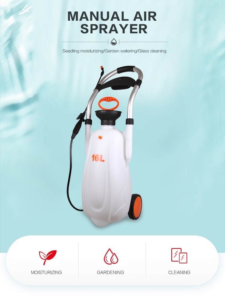 FIVO 4.23 Gallon Battery Powered Sprayer Hand Cart on Wheels for Lawn & Garden