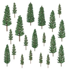 20-Piece Miniature Pine Tree Set, Assorted Model Trees for Diorama Scenery, F...