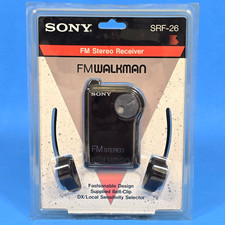 SONY WALKMAN SRF-26 FM RADIO STEREO RECEIVER SET W/ HEADPHONES NOS SEALED VTG