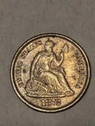 1872 Seated Liberty Half Dime Coin Die Chip Error