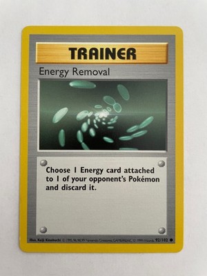 ENERGY REMOVAL - 92/102 - Base Set SHADOWLESS - Pokemon Card - NM