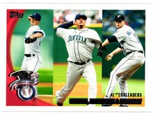 2010 Topps #203 AL ERA Leaders Zack Greinke Felix Hernandez Roy Halladay