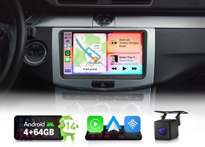 Android 14 4+64G Autoradio Radio für VW Golf VI V Passat 9'' IPS CarPlay Navi DSP