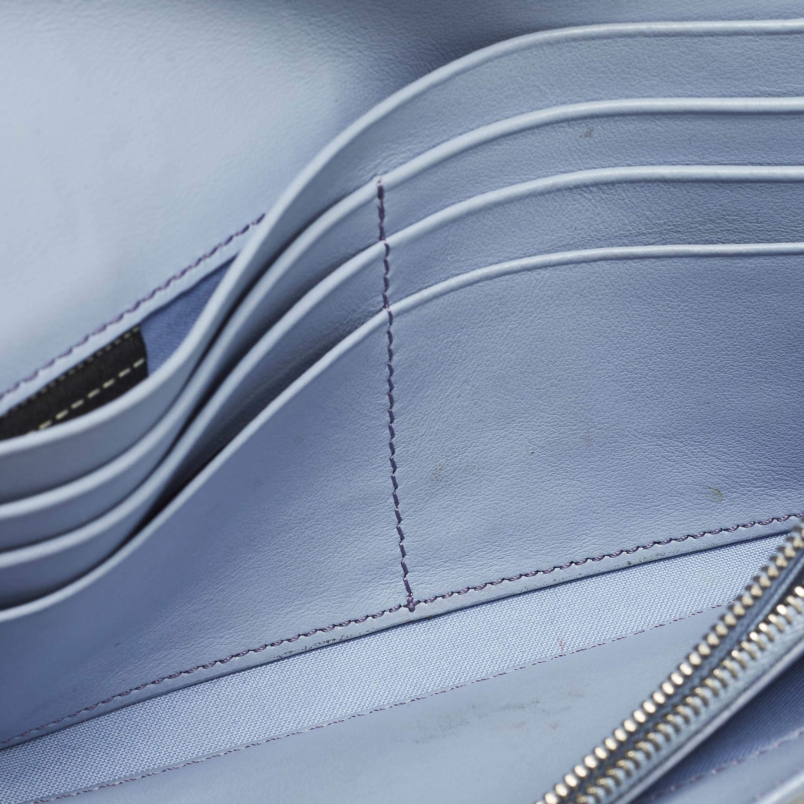 Fendi Studded Light Blue Leather Wallet On Chain thumbnail 7